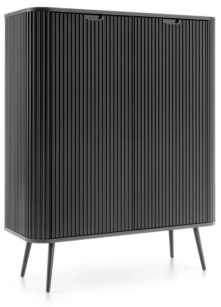 VYSOKÁ KOMODA BELLISSA ČIERNA + ČIERNE NOŽIČKY 103 cm
