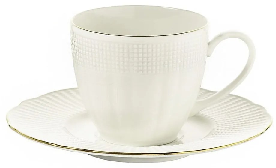 Súprava 6 porcelánových šálok na kávu s tanierikom Kutahya Café, 200 ml