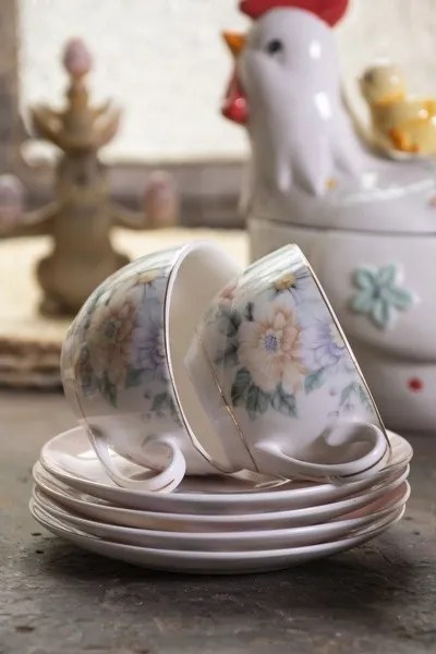 Porcelánový dezertný tanierik s kvetinami Flowers - Ø 20*2 cm