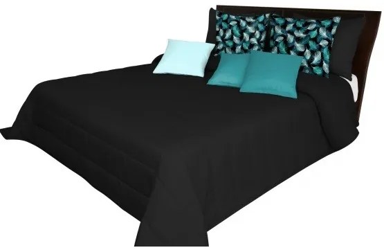 DomTextilu Čierna prešívaná prikrývka na posteľ Šírka: 75 cm | Dĺžka: 160 cm 12855-102678