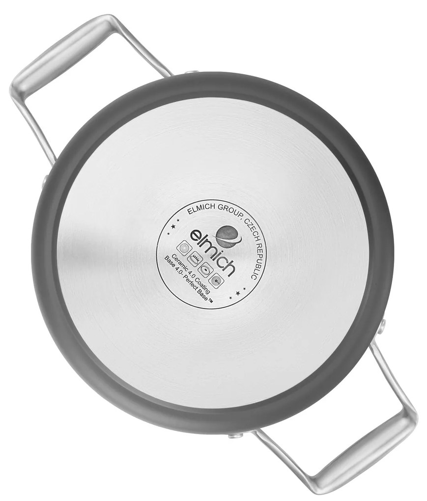 Elmich Nepriľnavý keramický hrniec Vital Ø 18 cm (2.5L) - tmavosivá