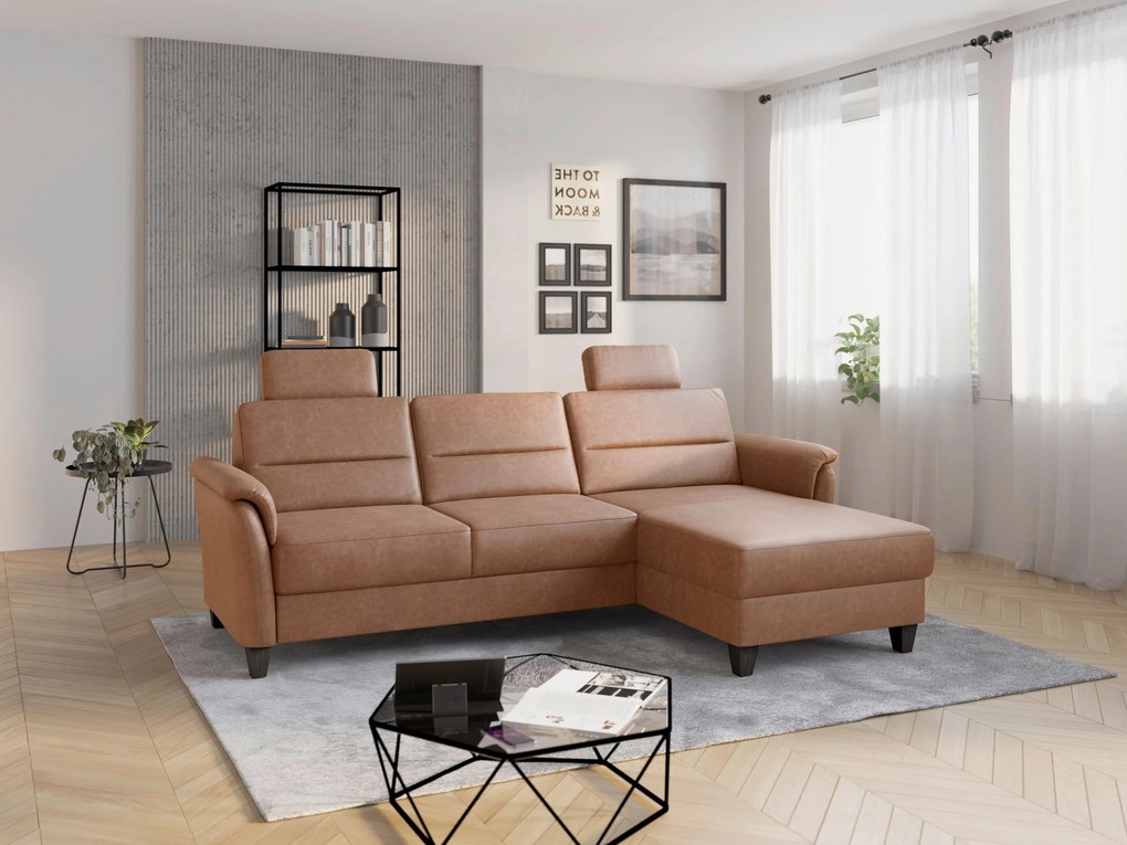 XXXLutz ROHOVÁ SEDAČKA, textil, koňaková Sit & More - Sedačky - 000144019735