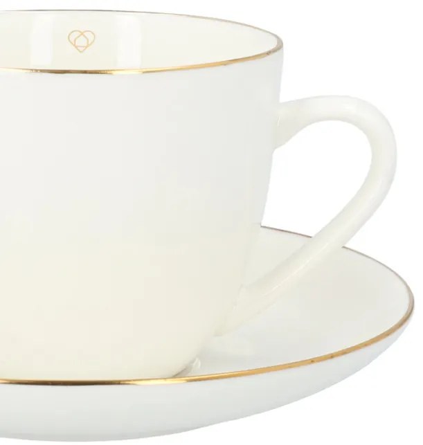 Šálka AURO s podšálkou, so zlatým okrajom ALL 992036 210 ml