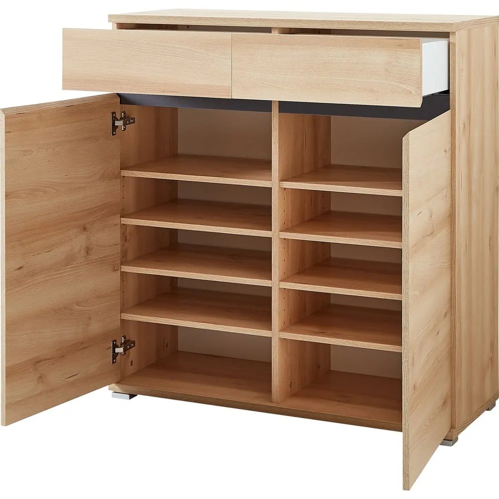 Skrinka na topánky v dekore buka so zásuvkami Lissabon - Germania