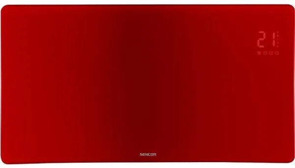 Sencor - Inteligentný elektrický priamy ohrievač/konvektor 1200/2400 W, 230 V, IP24, Wi‑Fi, červený