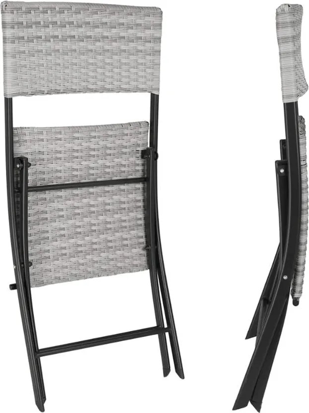 Ratanový skladací set Avenberg BOLOGNA, Sivá