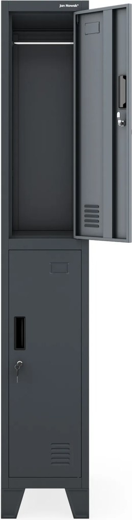 Šatníková skriňa pre zamestnancov antracitová BARTEK 1 Plus 292 x 1720 x 450 mm