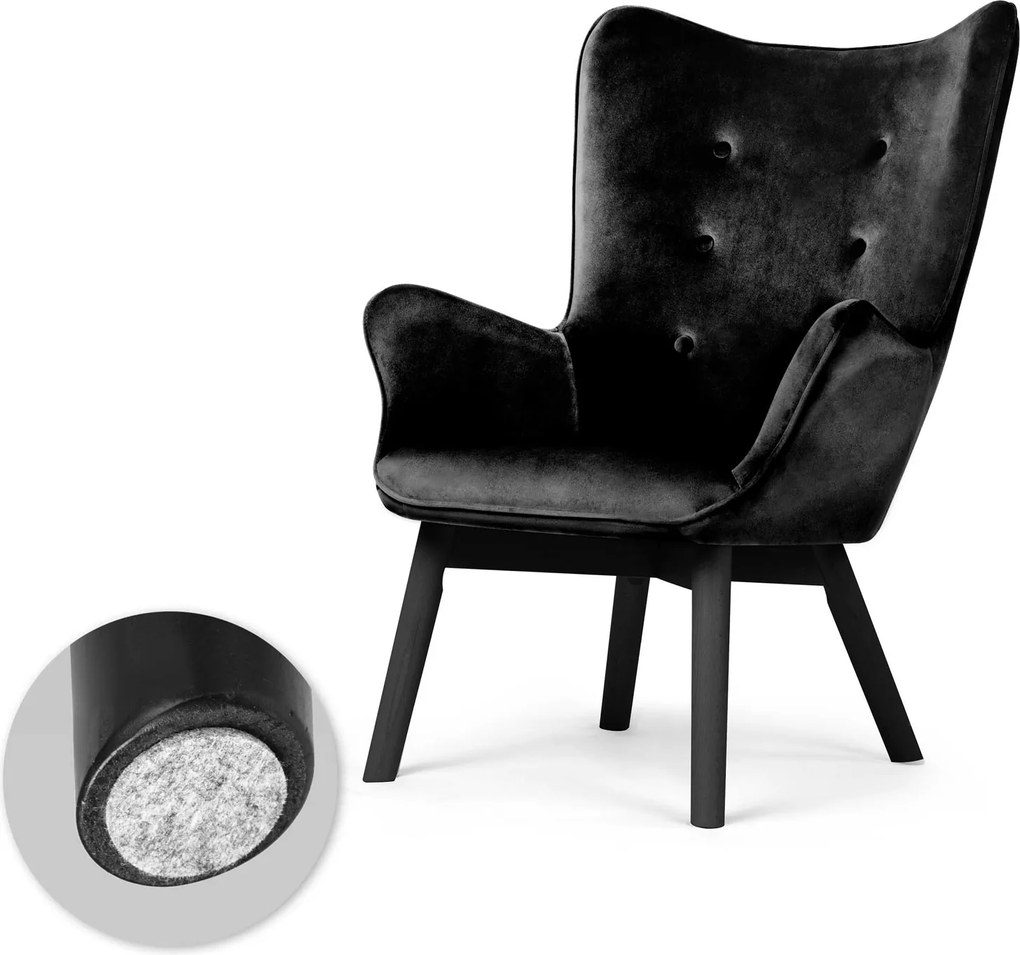 SOFOTEL Kreslo s opierkou na ruky a podnožkou Norse 2047 - čierne