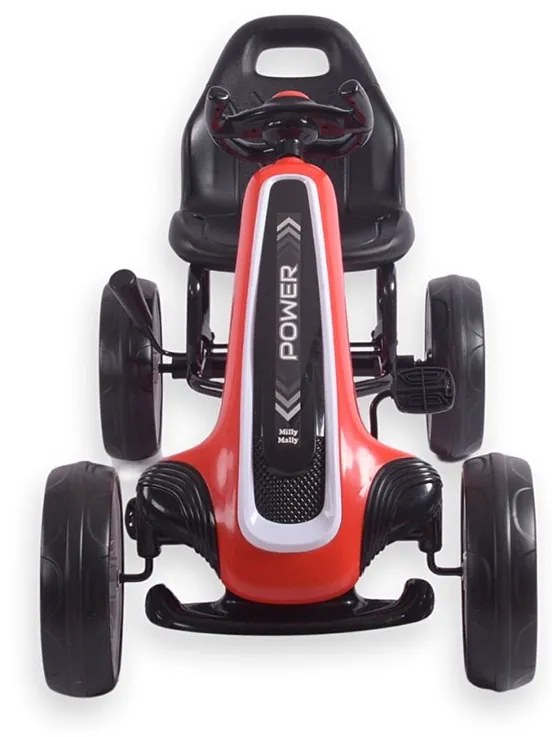 Detská šliapacia motokára Go-kart Milly Mally Power červená