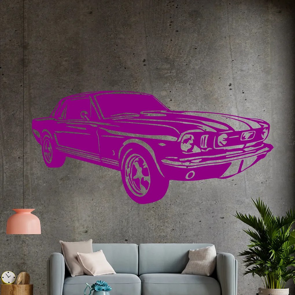 Veselá Stena Samolepka Automobil Ford Mustang Farba: žltá, Veľkosť: 100 x 47 cm