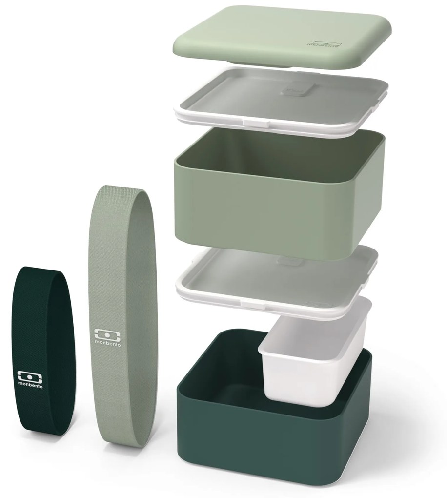 monbento Desiatový box Monbento Square Green Bicolor 1,7 l