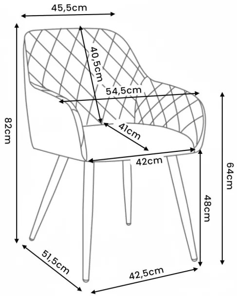 Sada dvoch jedálenských stoličiek VELTO zamatové, béžové / čierne nohy (2 ks)