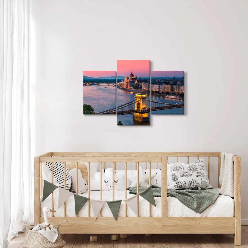 Obraz - Panorama mesta, Budapešť, Maďarsko (90x60 cm)
