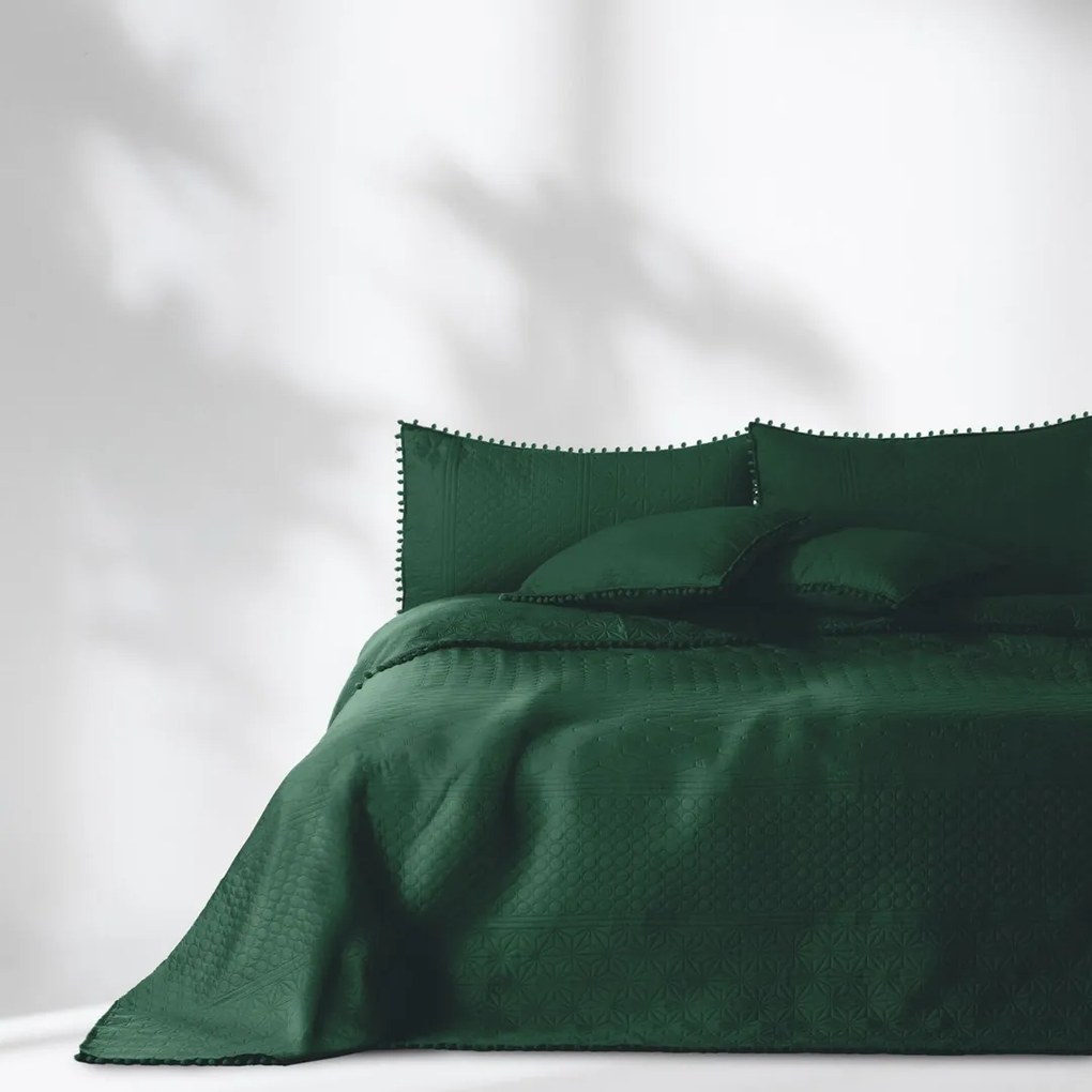 Prikrývka na posteľ AmeliaHome Meadore Aj fľaškovo zelený