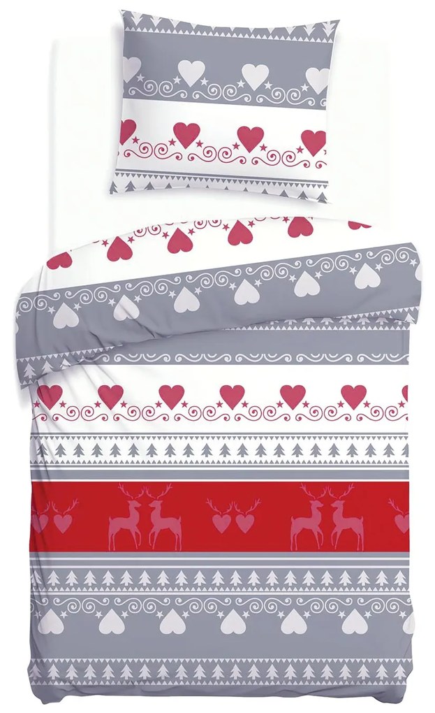 VIANOČNÉ FLANELOVÉ OBLIEČKY FLANELOVE 140X200 CM, 1KS 70X80 CM VZOROVANÉ