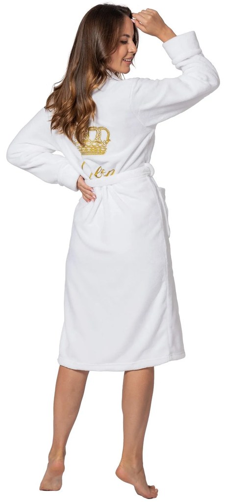 Tutumi Tutumi, dámsky župan Queen s golierom L/XL, biela-zlatá, SZL-05698