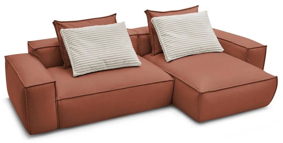 Tmavohnedá rohová pohovka z imitácie kože (variabilná) Boheme – Bobochic Paris