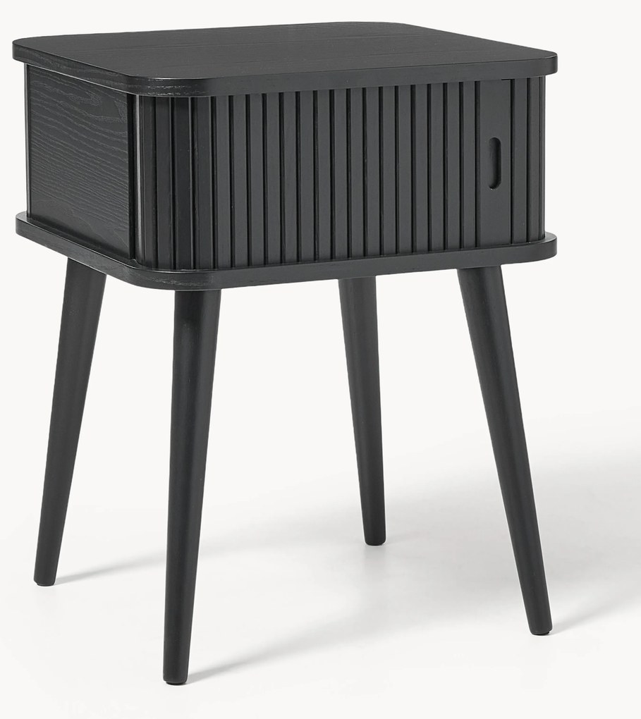 Drevený nočný stolík's drážkovanou prednou časťou Barbier