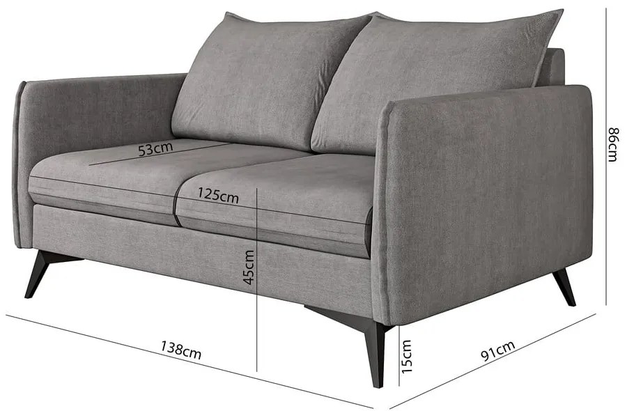 Sivá pohovka 138 cm Juli Bis – Ropez