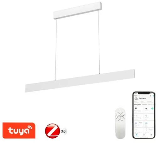 Immax 07075L NEO LISTON Smart LED závesné svietidlo, 118,5x2x120cm, 18W + diaľkové ovládanie