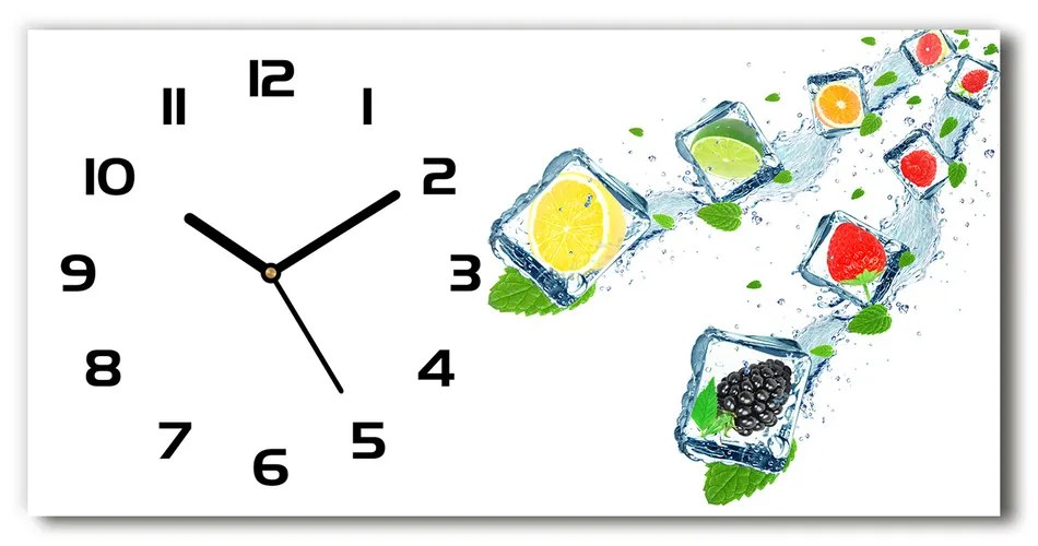 Vodorovné Sklenené hodiny na stenu Ovocie v kockách pl_zsp_60x30_f_97865731