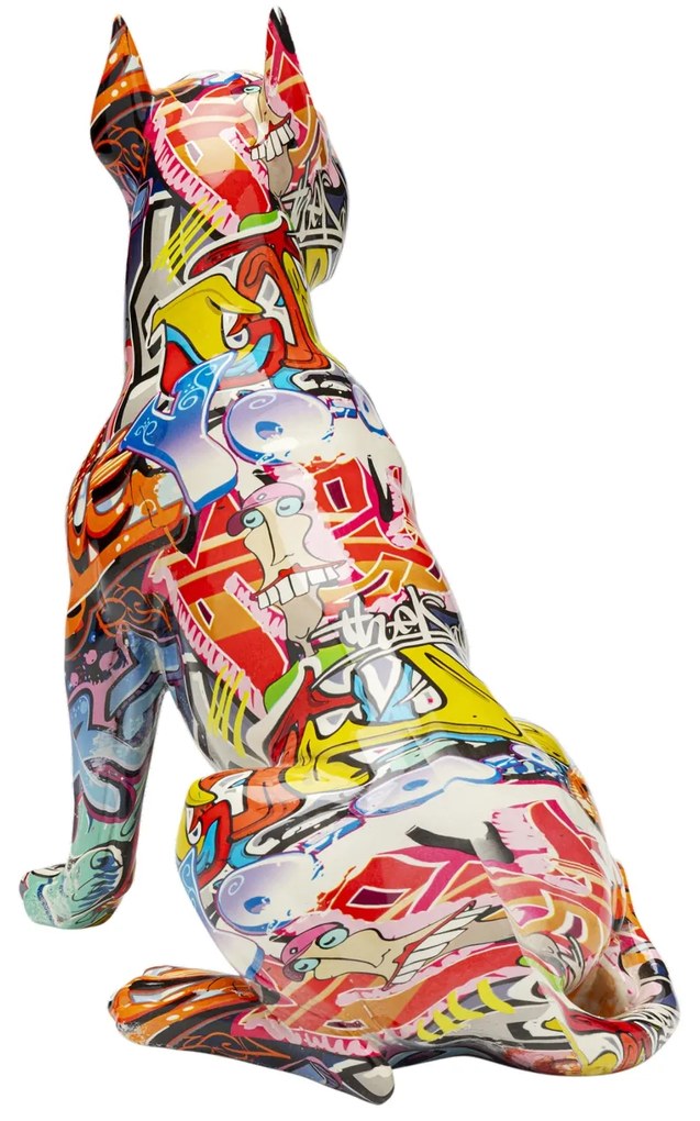 Graffiti Dog dekorácia viacfarebná 41 cm