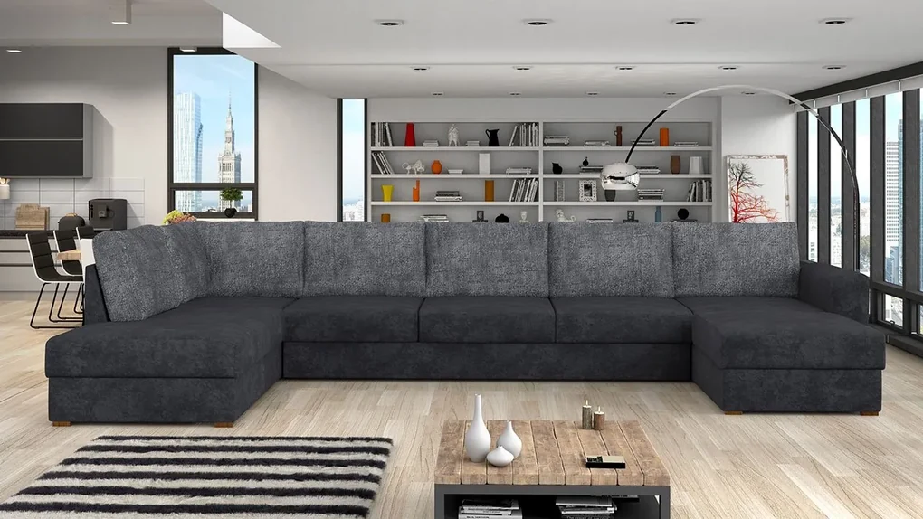 Rohová sedačka Astana Large Premium, Dostupné poťahy: Otusso 02 + Otusso 02 + Sorriso 05, Strana: Pravá - U