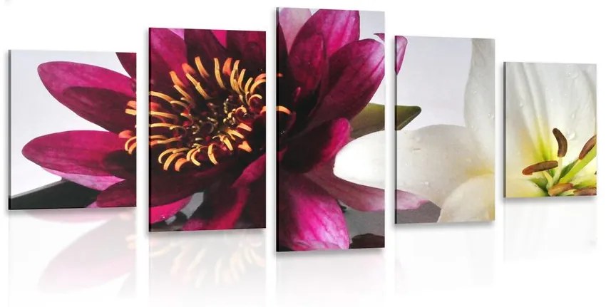 5-dielny obraz kvety v miske