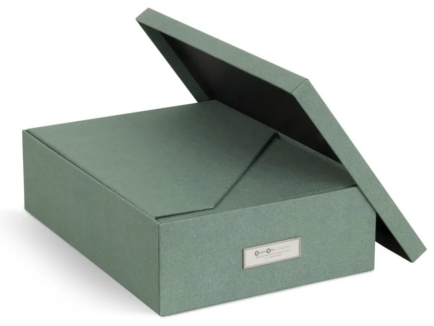 Zelené kartónové organizéry v súprave 5 ks na dokumenty Holger Canvas Paper Laminate – Bigso