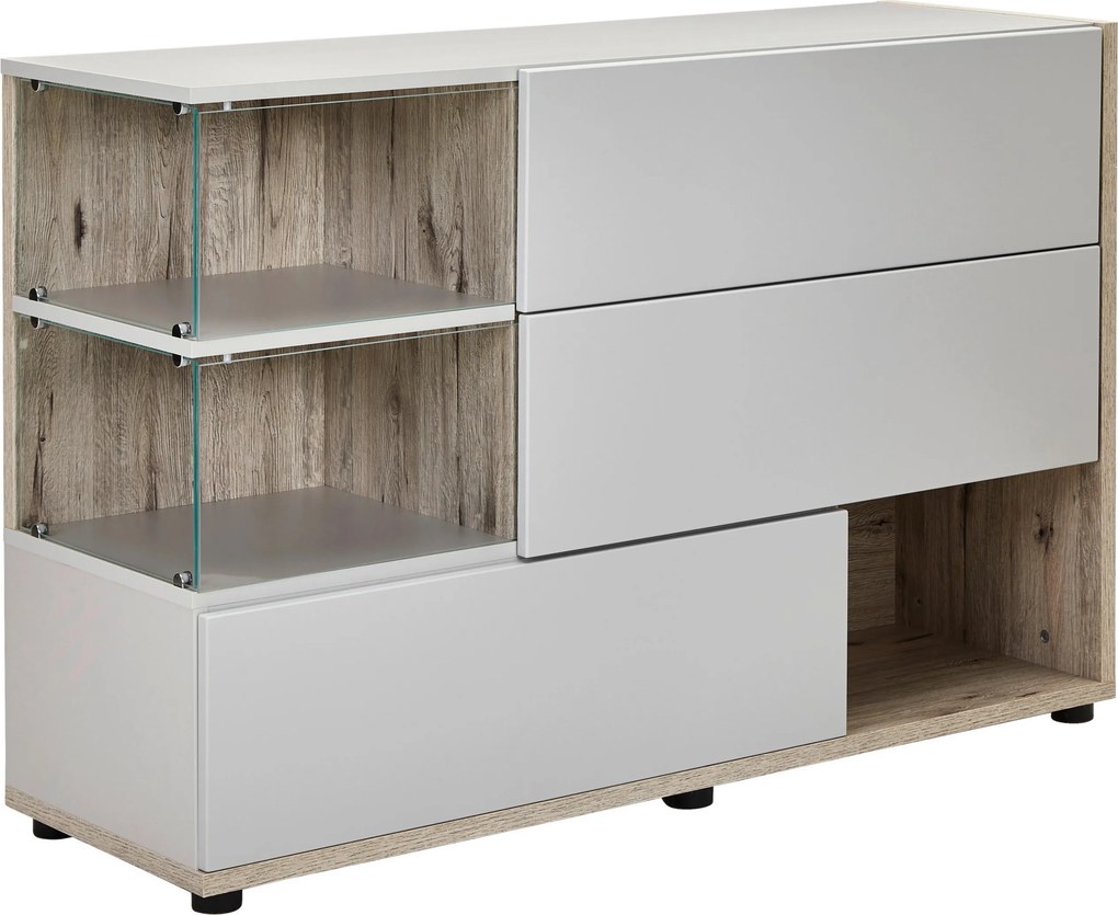 XXXLutz KOMODA, sivá, farba duba, 120/77/40 cm MID.YOU - Komody - 001170009005