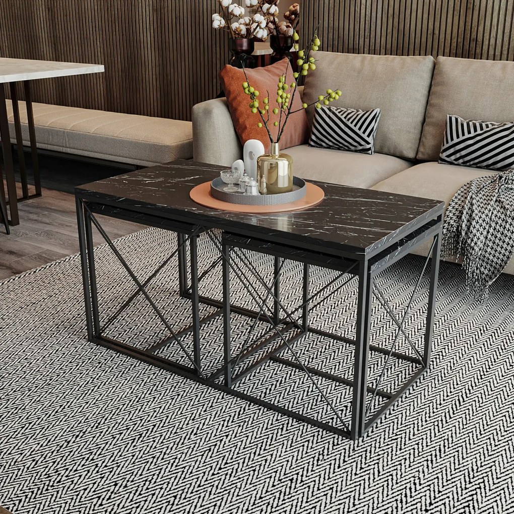 Konferenčný stolík Defne Black Marble