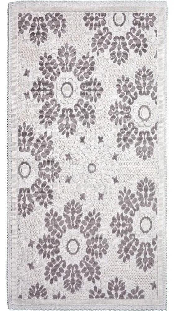 Sivobéžový bavlnený koberec Vitaus Papatya, 60 × 90 cm