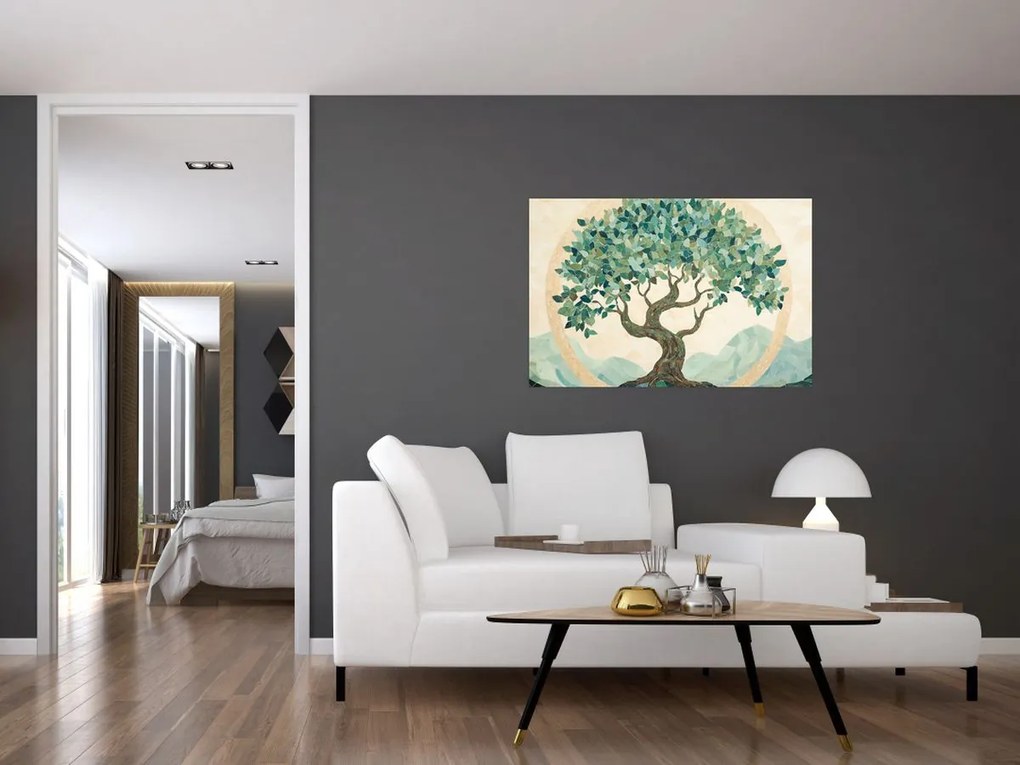 Obraz – Elegantná mozaika so stromom (90x60 cm)