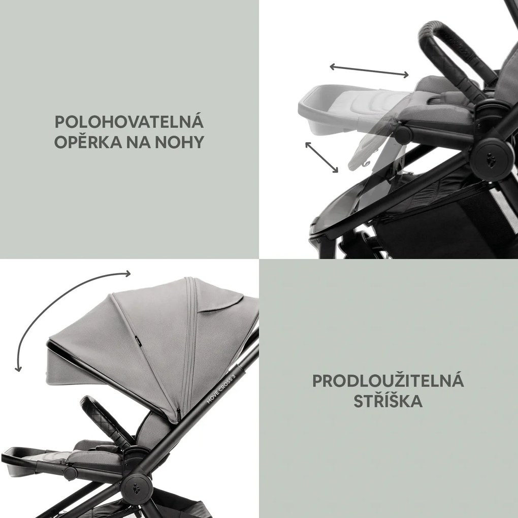 Set Športový kočík Move Cross 3 + korba XL 3 + adaptéry