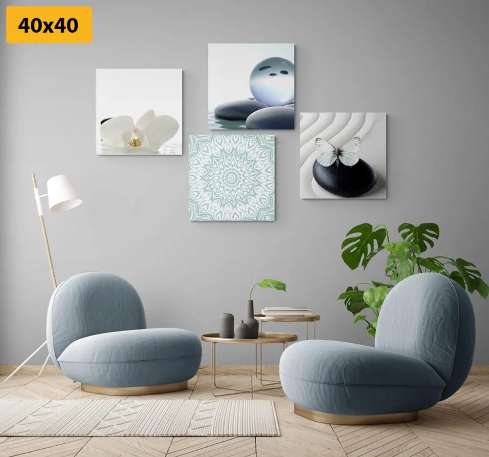 Set obrazov Feng Shui v jemných tónoch