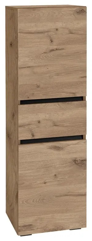 Vysoká úzka kúpeľňová skrinka v dekore duba v prírodnej farbe 38x130 cm Wisla – Støraa