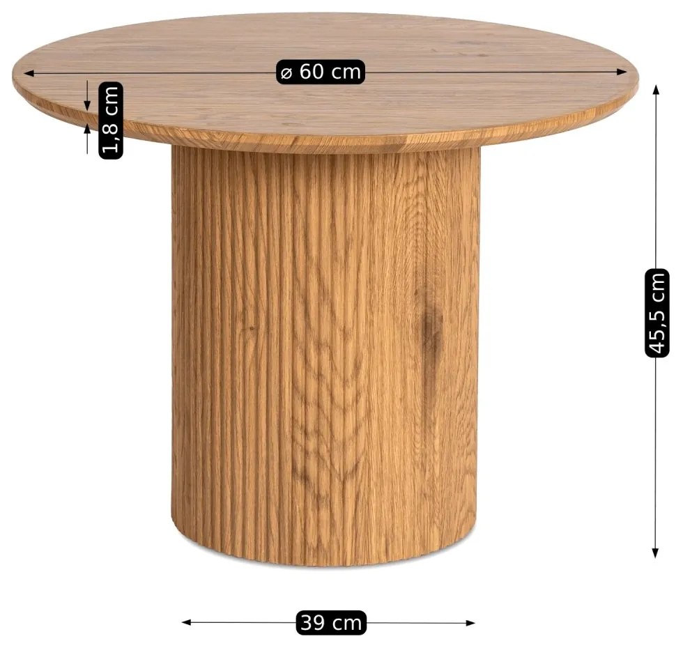Okrúhly konferenčný stolík MAYLIN vo farbe dub Priemer: 80 cm