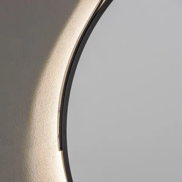 BRILAGI-LED Kúpeľňové zrkadlo VERESE LED/19W/230V 60 cm čierna IP44 CRI 90 stmievateľné + CCT