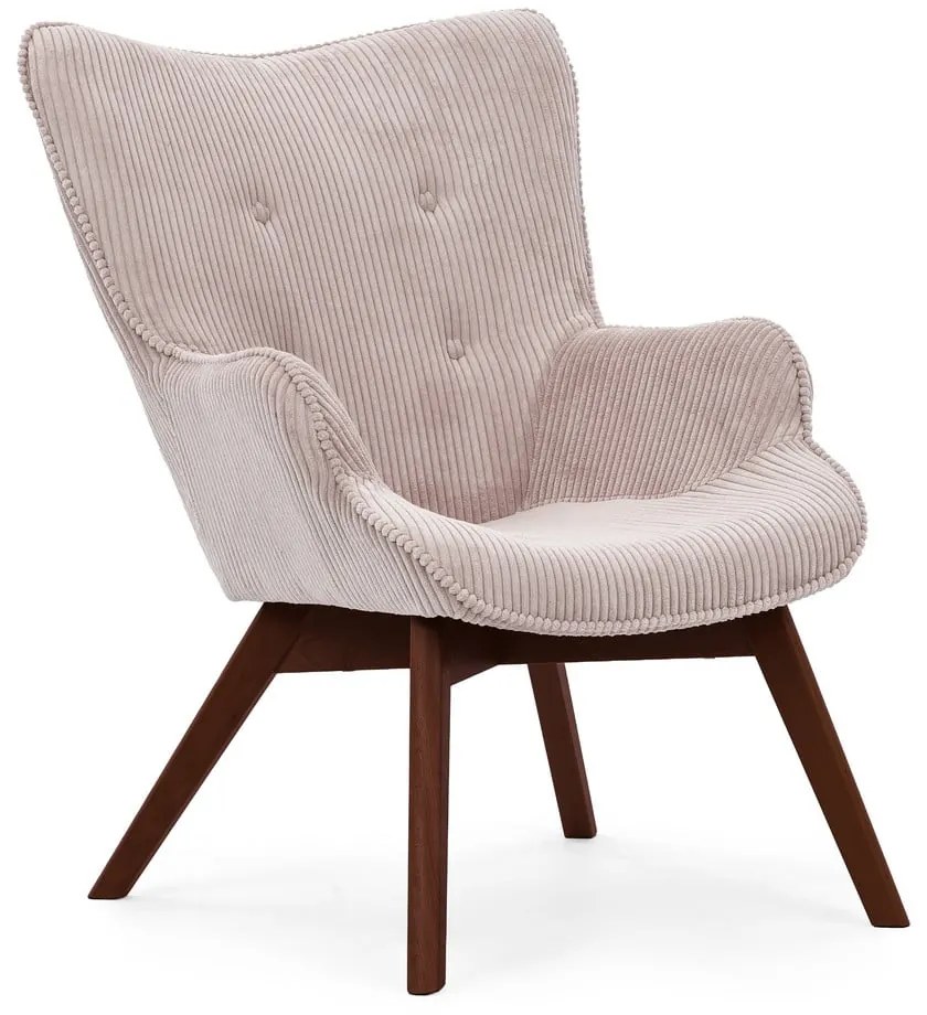 Svetloružové menčestrové kreslo Niko – Ropez