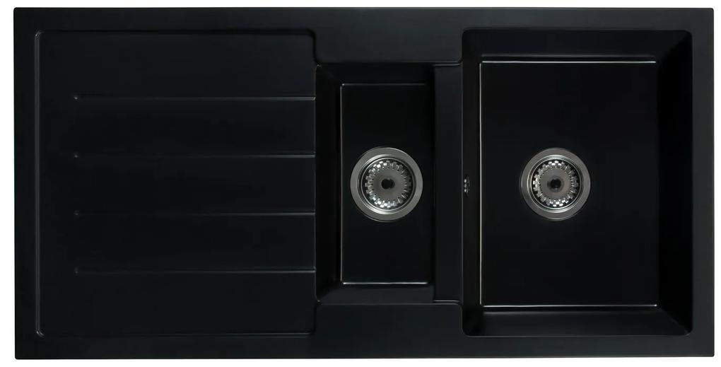 Kuchynský drez Yuxur (čierna) (s 3 otvormi pre batériu) (L). Vlastná spoľahlivá doprava až k Vám domov. 1066447