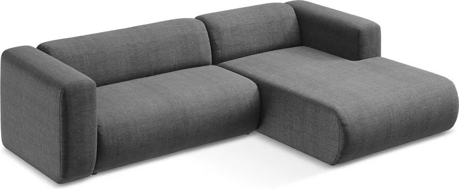 Sivá rohová pohovka (pravý roh/s leňoškou) Ekahi – Makamii
