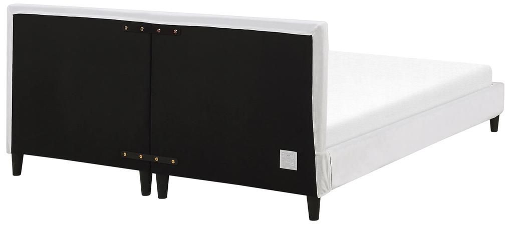 Zamatová posteľ 180 x 200 cm biela FITOU Beliani