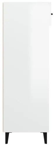 vidaXL Botník lesklý biely 60x35x105 cm spracované drevo-
