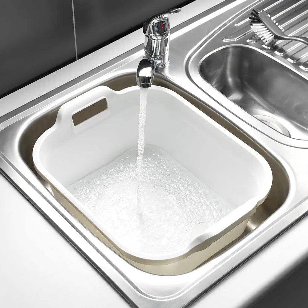 Biely plastový lavór s dvomi ušami Addis, 39 x 32 x 14 cm