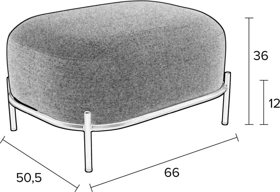 Krémový taburet Hocker Polly – White Label