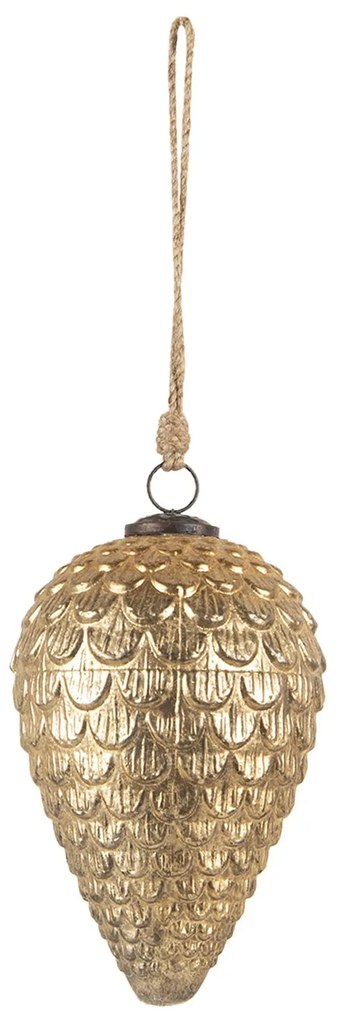 Zlatá vianočná ozdoba v tvare šišky - Ø 13 * 20 cm