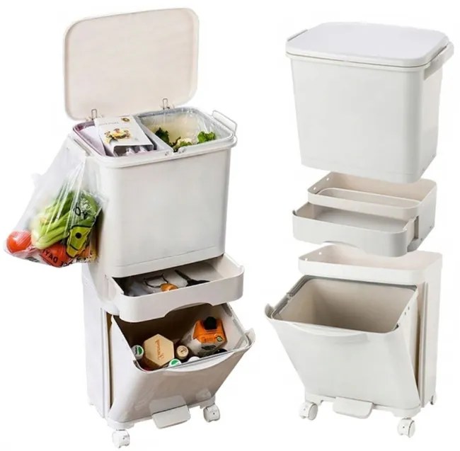 Odpadkový kôš NARDAN 42 l biely