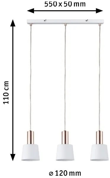 Paulmann 79657 - 3xE14/20W Luster na lanku NEORDIC HALDAR 230V