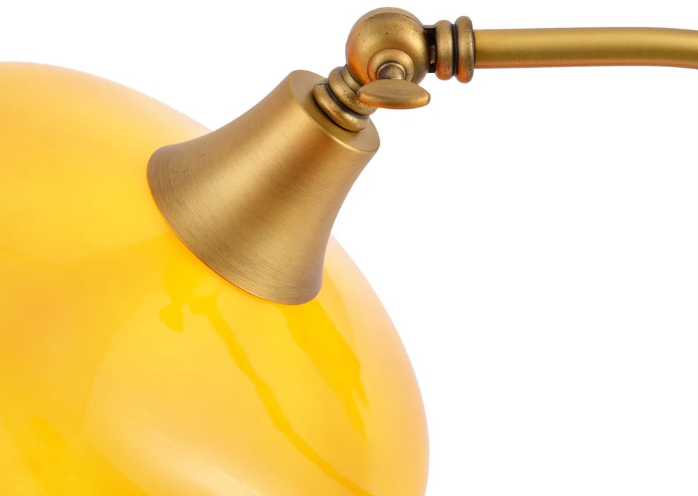 Klasická stolná lampa bronzová s oranžovým opálovým sklom - Clerk