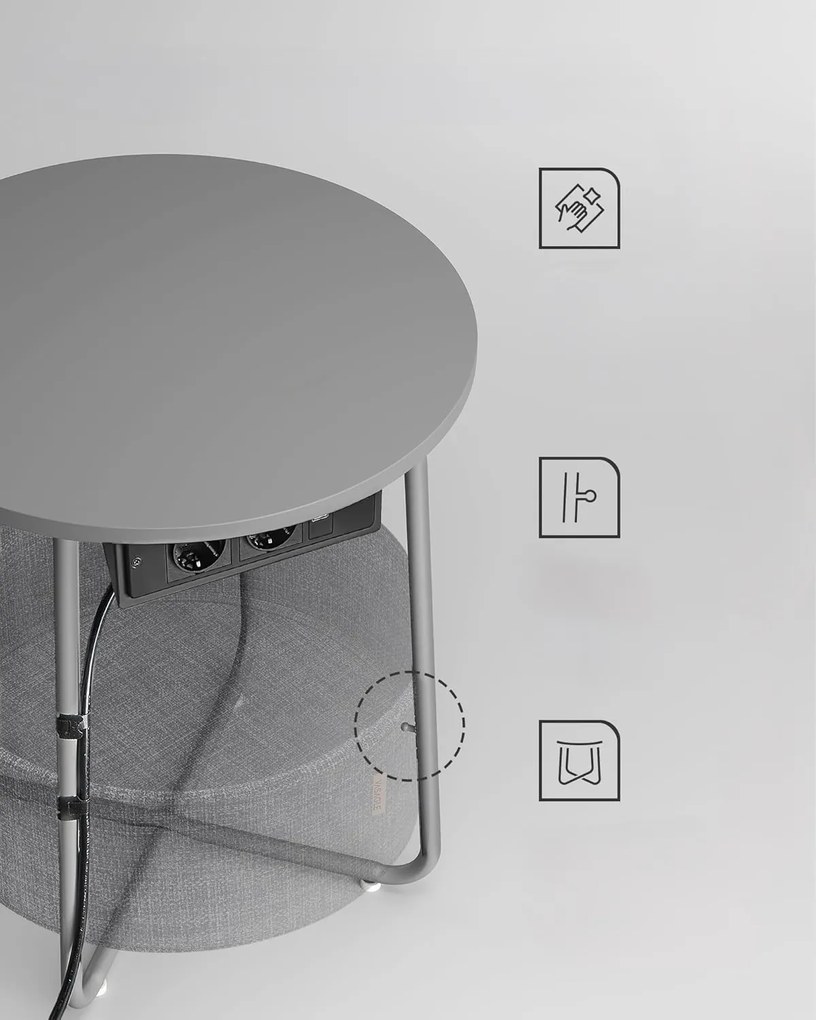 Odkladací stolík so zásuvkou Vasagle Moris sivý